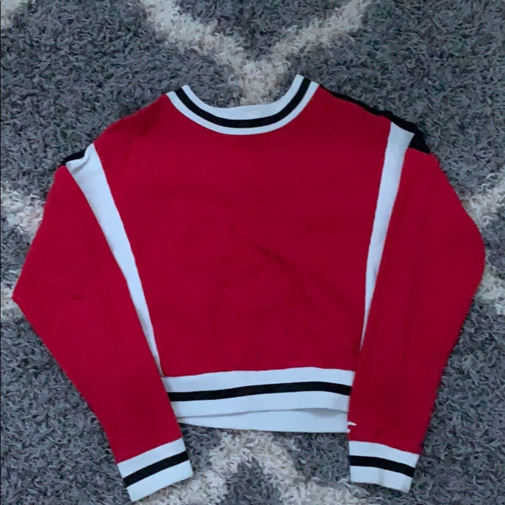 Red crew neck